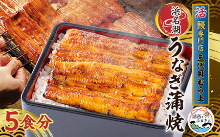 三代目むら上の職人手焼　浜名湖産鰻蒲焼120g(5枚)　たれ・山椒付き_魚介・海産物 うなぎ  ウナギ 鰻_【配送不可地域：離島】【1403770】