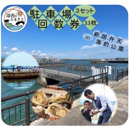 新居弁天海釣公園★駐車場回数券 3セット(33枚綴)_旅行券・チケット   _【1450320】