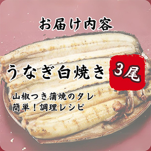 蒲焼き用タレ付き】浜名湖うなぎ白焼き140g×3尾(冷凍・真空 蒲焼き用タレ付き】浜名湖うなぎ白焼き140g×3尾(冷凍・真空