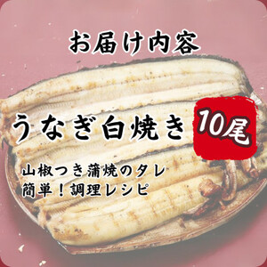 【焼きたてを即日配送】浜名湖うなぎ白焼き140g×10尾(冷蔵便)_魚介・海産物 うなぎ  ウナギ 鰻_【配送不可地域：離島】【1497529】