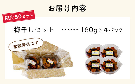 【数量限定】 伊豆 天城農園 青い鳥 グランパ 梅干し 160g×4パック 【梅 無添加 減塩 数量限定 】015-007