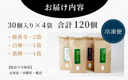 餃子 修善寺 生 ぎょうざ ３種 食べくらべ セット 120個入（冷凍）|  020-020 