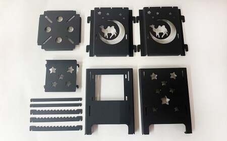 【KM-150】鉄 組み立て式 万能焚き火台 耐熱塗装 ミニ ｜ 焚き火 焚火台 ステンレス アウトドア キャンプ コンパクト 組み立て 日本製