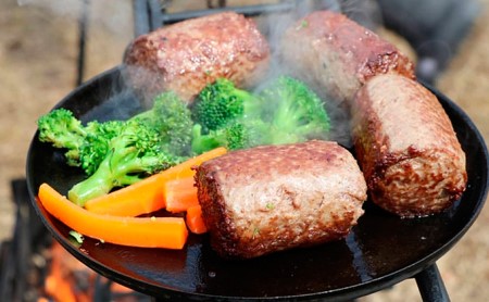 焚き火フライパン+満点ハンバーグ8個おろし醤油たれ付【キャンプ】【アウトドア】