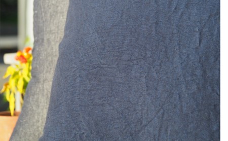 遠州織物 綿ヘンプ生地のクッションカバー中綿付き 2個セット ネイビー・グレー各1個