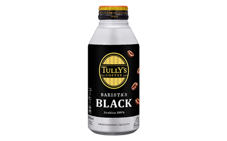 131-48　TULLY'S COFFEE（タリーズコーヒー） BARISTA'S BLACK 390ml ×24本　2ケース　缶コーヒー