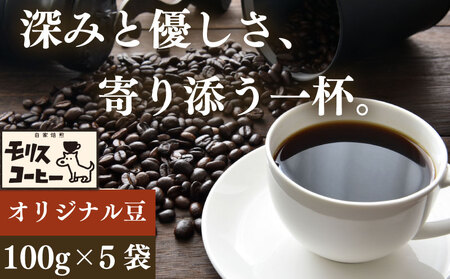 モリス自家焙煎スペシャルティーオリジナルブレンドコーヒー豆  100g × 5袋 計500g  【ブレンド コーヒー アウトドア 】