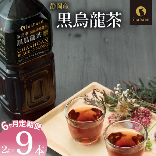 【定期便6か月】 静岡県産 黒烏龍茶 2L × 9本 いなば園 黒烏龍茶