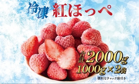 060-11　完熟冷凍いちご2kg以上！森木農園が育てる、濃く甘いちご『紅ほっぺ』