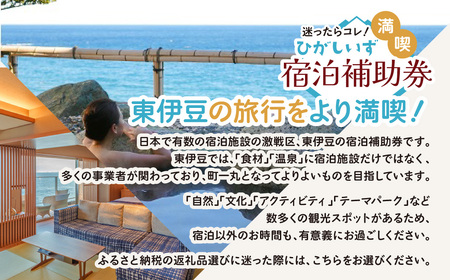 迷ったらコレ! ひがしいず 満喫 宿泊 補助券 (6千円分)B001/静岡県 東伊豆町