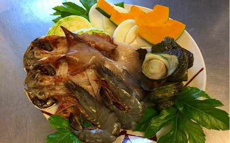 伊勢海老・海鮮バーベキュー・露天風呂入浴券のセット（2名分）