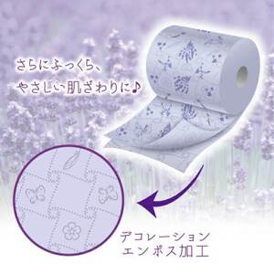 花束フラワープリントフレンチラベンダーの香り18ロール(25m)ダブルケース6パック入り_雑貨・日用品 トイレットペーパー 日用品 _【1602759】