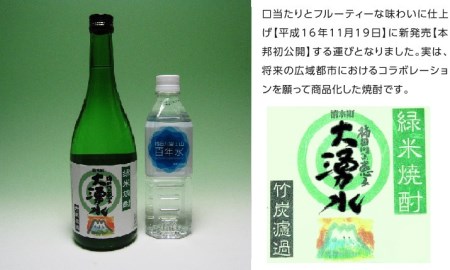 緑米焼酎「柿田川の恵み　大湧水」水割りセット