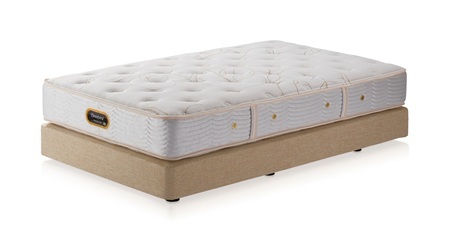 BE67シングルベッド　ダブルクッションタイプ　ゴールデンバリュー/AA21223/ベージュBA21001　メイキングセット（羊毛ベッドパッド×1枚、サテンボックスシーツ×2枚、ディープスリープピロー5・ミドル、サテンピローケース）｜マットレス ボックスシーツ 寝具セット 