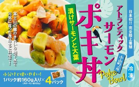 ポキ丼 サーモン 冷凍 約160g×4P 漬けサーモンと大葉 ポキ丼