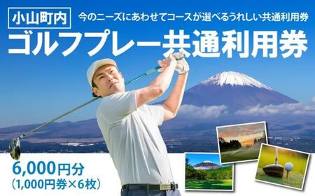 小山町内 ゴルフ場 共通利用券　（1000円券×6枚）