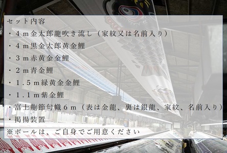 AV7黄金金太郎4mセット&富士龍節句幟6m