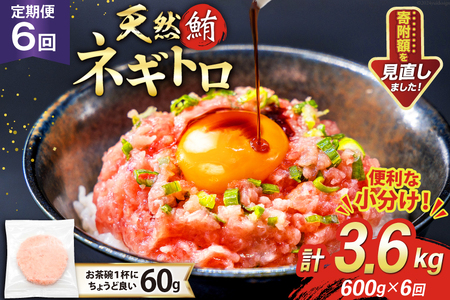 6回 定期便 天然 マグロ ネギトロ まぐろたたき 冷凍 60g 10個 計600g [トライ産業 静岡県 吉田町 22424390]