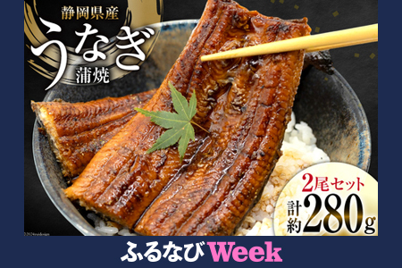 【ふるなびWEEK対象】 うなぎ 国産 静岡 うなぎ蒲焼 約140g 2尾 セット 計約280g 冷凍 [静岡鰻販売 静岡県 吉田町 22424452] FN-Limited-PR