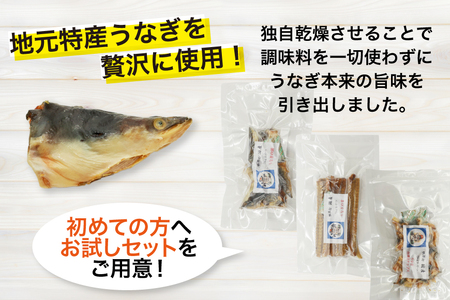 ドッグフード うなぎ お試しセット 頭 骨 40g 各1パック 白焼きチップス30g 1パック 計110g [ヤマカ松本商店 静岡県 吉田町 22424498]
