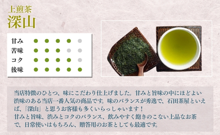 上煎茶飲み比べセット（深山・ふくよ香・アサツユ・サエミドリ・掛川茶 各100g） 飲料類 お茶 茶葉 詰め合わせ 