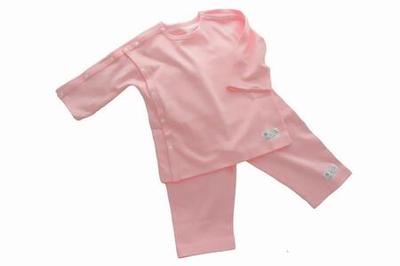 【日本製】点滴 X線検査対応 両肩スナップ・パジャマ(ピンク)サイズ100