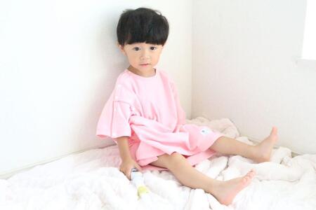 【日本製】点滴 X線検査対応 両肩スナップ・ねまき(ピンク)サイズ100