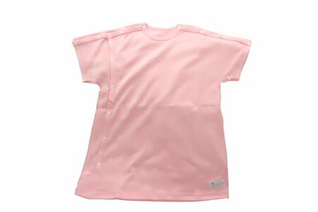 【日本製】点滴 X線検査対応 両肩スナップ・ねまき(ピンク)サイズ100