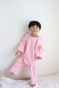 【日本製】点滴 X線検査対応 両肩スナップ・パジャマ(ピンク)サイズ80
