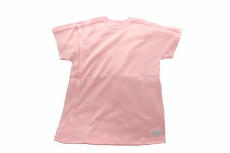 【日本製】点滴 X線検査対応 両肩スナップ・ねまき(ピンク)サイズ130