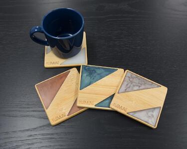 レジンコースター4枚セット(ブラウン)