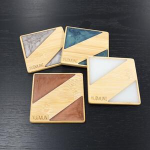 レジンコースター4枚セット(ブラウン)