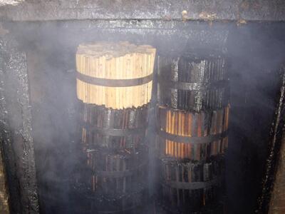 つげ櫛の櫛留商店 本つげ材焼絵櫛(すす櫛中歯)袋付 ※約12cm