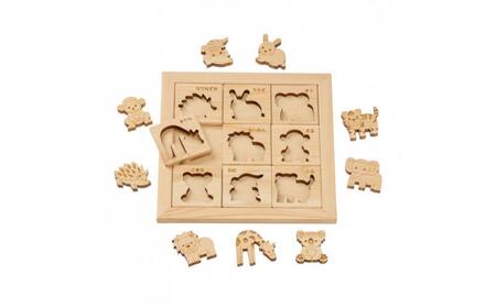 木のおもちゃ MOCCO ヒノキの動物パズル NH-08 木製玩具 対象年齢3歳から