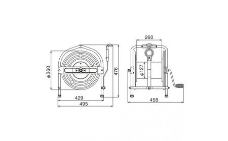 テツノホースリール  塩ビホース41m レバーノズル付 HLA-40N＜オレンジ＞