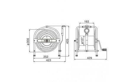 テツノホースリール 塩ビホース21m レバーノズル付 HSA-20N＜グリーン＞