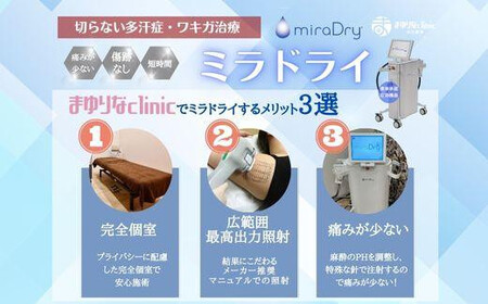 【切らないワキガ治療】ミラドライ(両脇)【シングル照射】広範囲照射