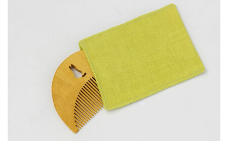 【セット】美麗椿クッションブラシ大+つげのくし(ねこ)携帯袋付き