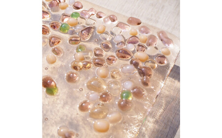 桜舞うガラス表札 