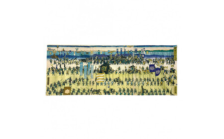 オリジナル【手ぬぐい】浮世絵:歌川芳虎 作「武者行烈之図」デザイン/名古屋刀剣博物館