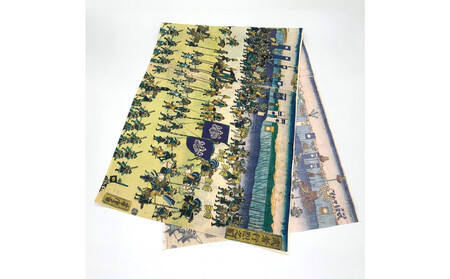 オリジナル【手ぬぐい】浮世絵:歌川芳虎 作「武者行烈之図」デザイン/名古屋刀剣博物館