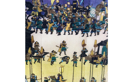 オリジナル【手ぬぐい】浮世絵:歌川芳虎 作「武者行烈之図」デザイン/名古屋刀剣博物館
