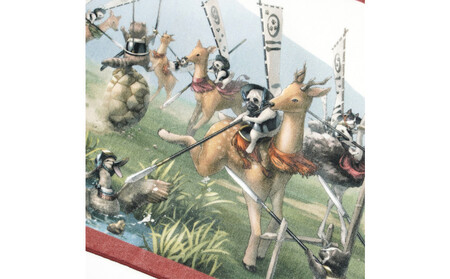 オリジナル【動物合戦絵巻フェイスタオル】第六紙/名古屋刀剣博物館