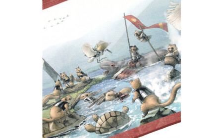 オリジナル【動物合戦絵巻フェイスタオル】第七紙／名古屋刀剣博物館