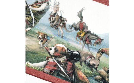 オリジナル【動物合戦絵巻フェイスタオル】第八紙/名古屋刀剣博物館