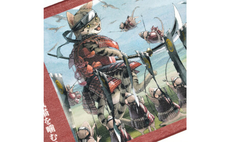 オリジナル【動物合戦絵巻フェイスタオル】第九紙/名古屋刀剣博物館