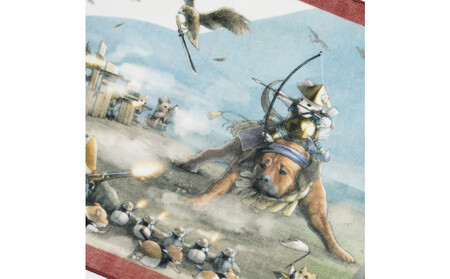 オリジナル【動物合戦絵巻フェイスタオル】第十紙/名古屋刀剣博物館