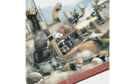 オリジナル【動物合戦絵巻フェイスタオル】第十紙/名古屋刀剣博物館