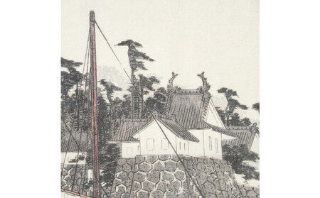 オリジナル【浮世絵ミニ風呂敷】歌川広重作「東海道五十三次之内 桑名 七里渡口」デザイン／名古屋刀剣博物館