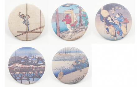 オリジナル【浮世絵缶バッジ】16点セット／名古屋刀剣博物館